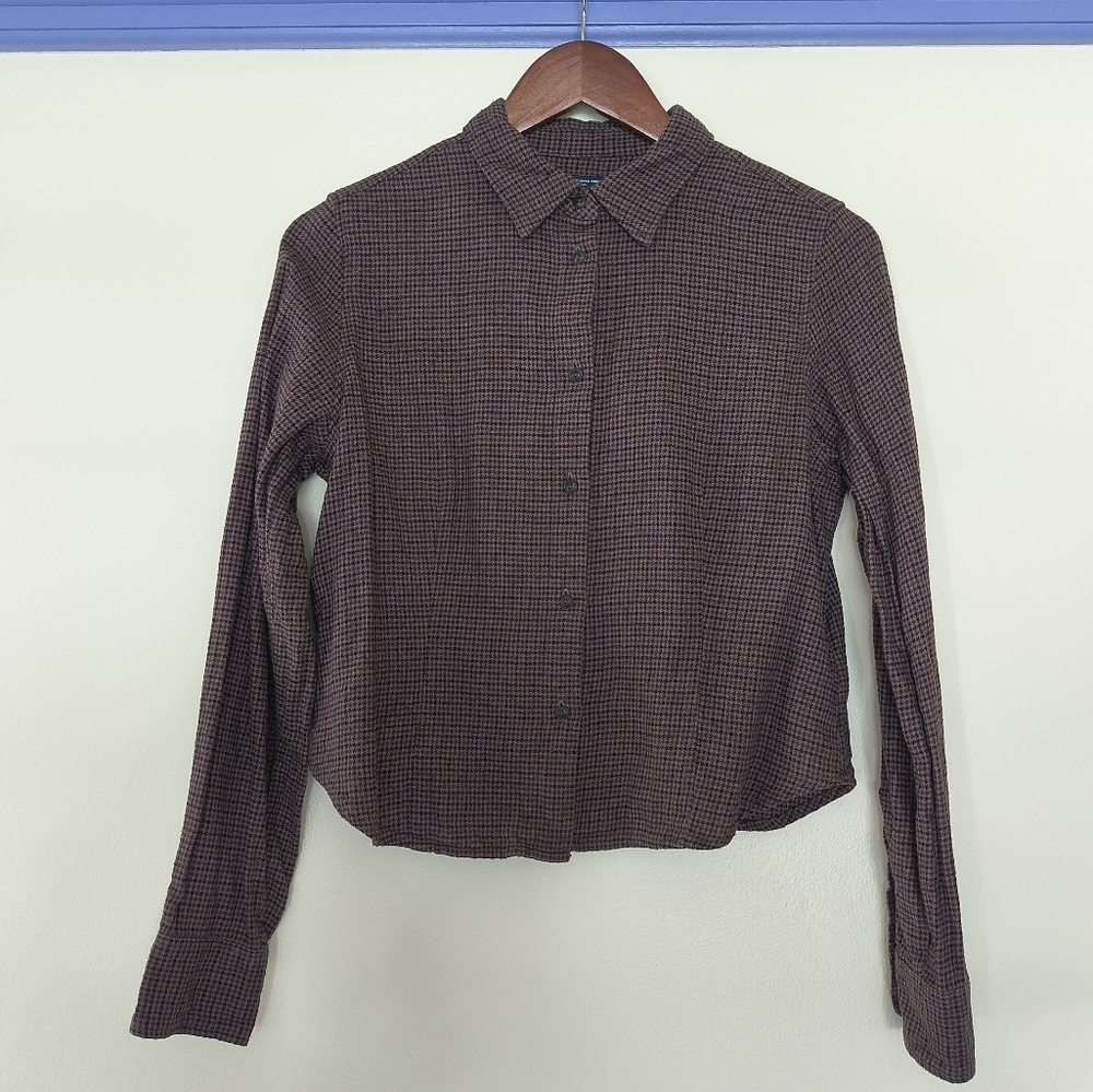 GAP Brown Checkered Button Down Shirt